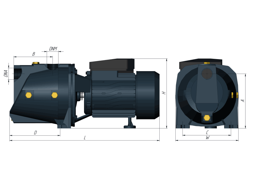 Поверхностный насос UNIPUMP JSW 55 — изображение 4